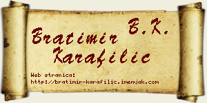 Bratimir Karafilić vizit kartica